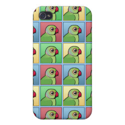 Four Color IRN / Indian Ringneck Parakeets Case Savvy iPhone 4 Matte Finish Case