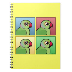 Four Color IRN / Indian Ringneck Parakeets Photo Notebook (6.5