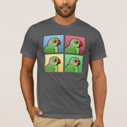 Four Color IRN / Indian Ringneck Parakeets Men's Basic American Apparel T-Shirt