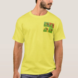 Four Color IRN / Indian Ringneck Parakeets Men's Basic T-Shirt