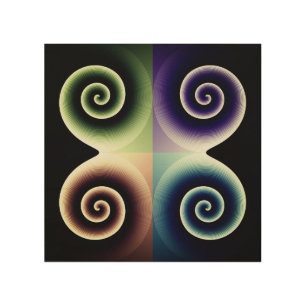 Four Color Spiral Abstract Art
