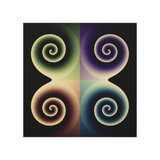 Four Color Spiral Abstract Art (Front)