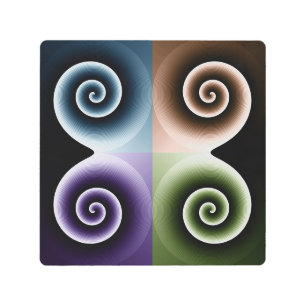 Four Color Spiral Abstract Art