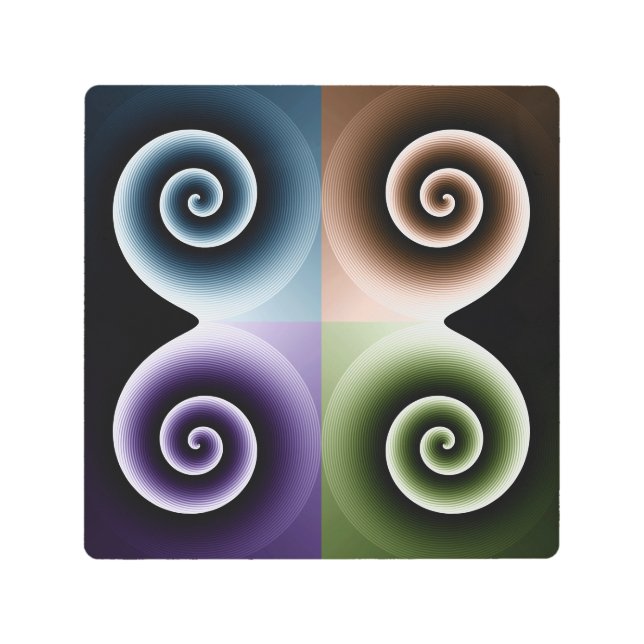 Four Color Spiral Abstract Art (Front)