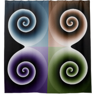 Four Color Spiral Art Shower Curtain