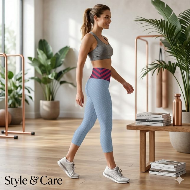 Four Color Striped Capri Leggings (Four Color Striped Capri Leggings)