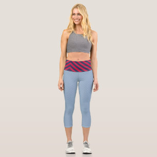 Four Color Striped Capri Leggings