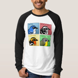Four Color Warblers Men's Canvas Long Sleeve Raglan T-Shirt