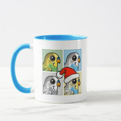 Four Color Xmas Budgies Combo Mug