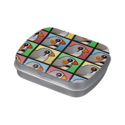 Four Color Zebra Finch Rectangle Jelly Belly™ Candy Tin