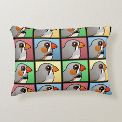 Four Color Zebra Finch Brushed Polyester Accent Pillow