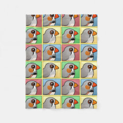 Four Color Zebra Finch Fleece Blanket, 30