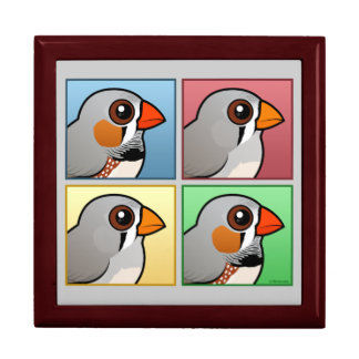 Four Color Zebra Finch Keepsake Box