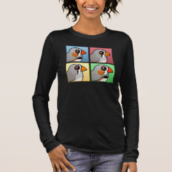 Four Color Zebra Finch Women's Basic Long Sleeve T-Shirt