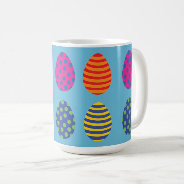 Four Colored Easter Eggs Coffee Mug (Front Right)