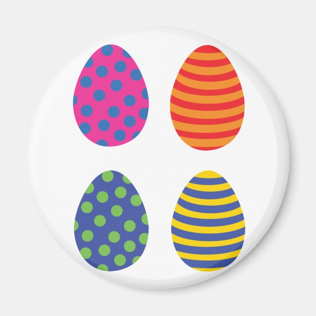 Four Colored Easter Eggs Magnet (Front)