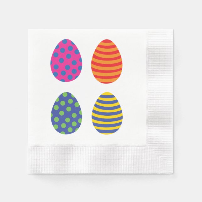 Four Colored Easter Eggs Napkins (Front)