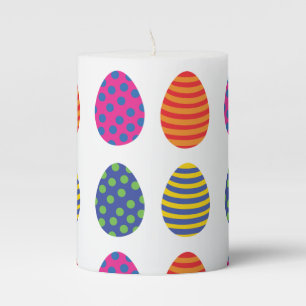 Four Colored Easter Eggs Pillar Candle
