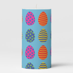 Four Colored Easter Eggs Pillar Candle