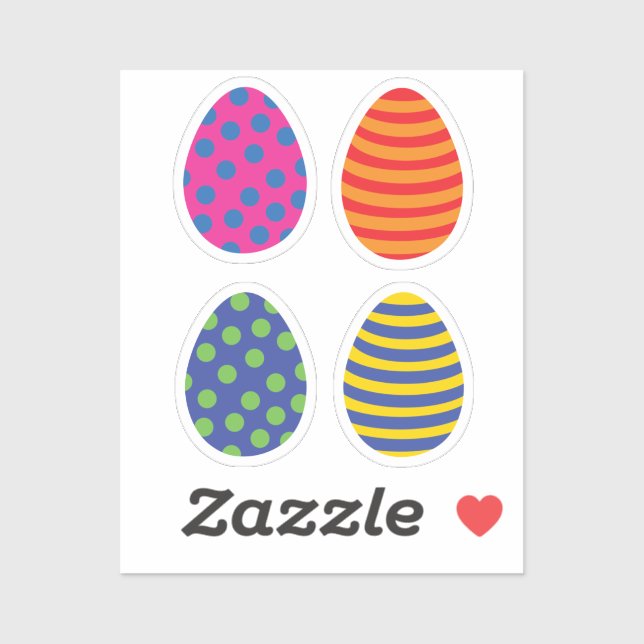 Four Colored Easter Eggs Sticker (Sheet)