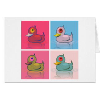 Four Colorful Ducks Cards