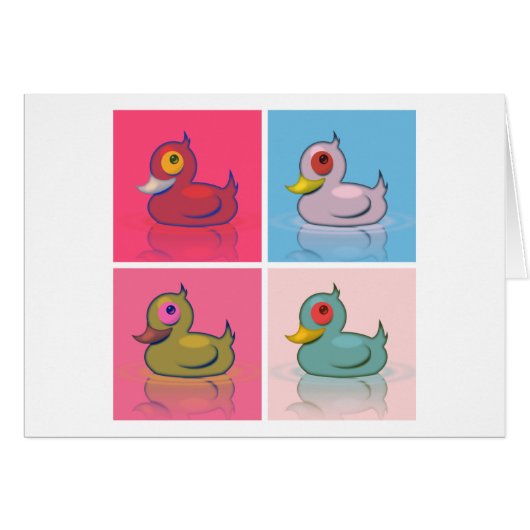 Four Colorful Ducks Cards (Front Horizontal)