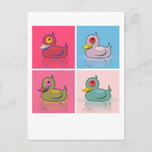 Four Colorful Ducks Postcard