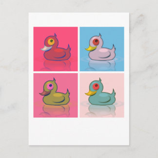 Four Colorful Ducks Postcard