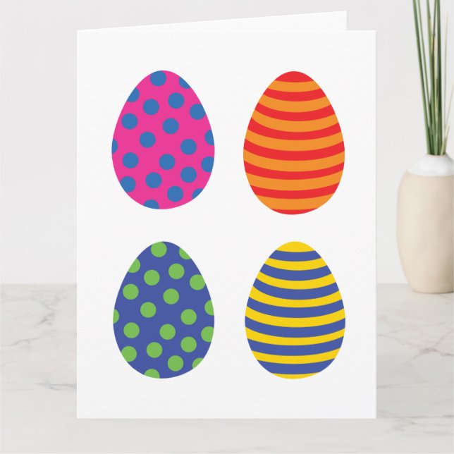 Four Colorful Easter Eggs Card (Front)