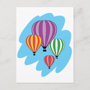 Four Colorful Hot Air Balloons Postcard