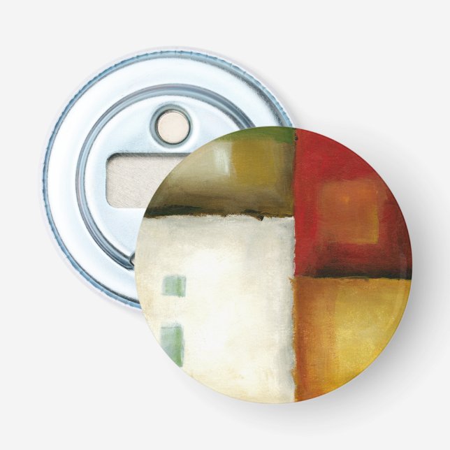 Four Colorful Rectangles by Chariklia Zarris Bottle Opener (Front)