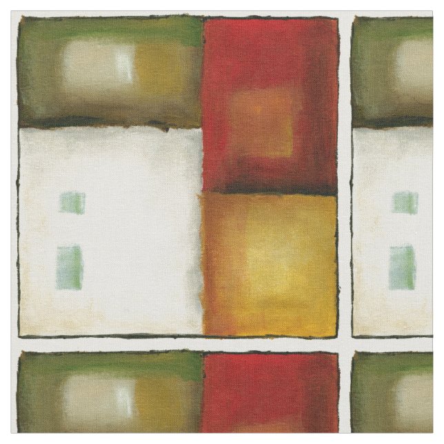 Four Colorful Rectangles by Chariklia Zarris Fabric (Close Up)