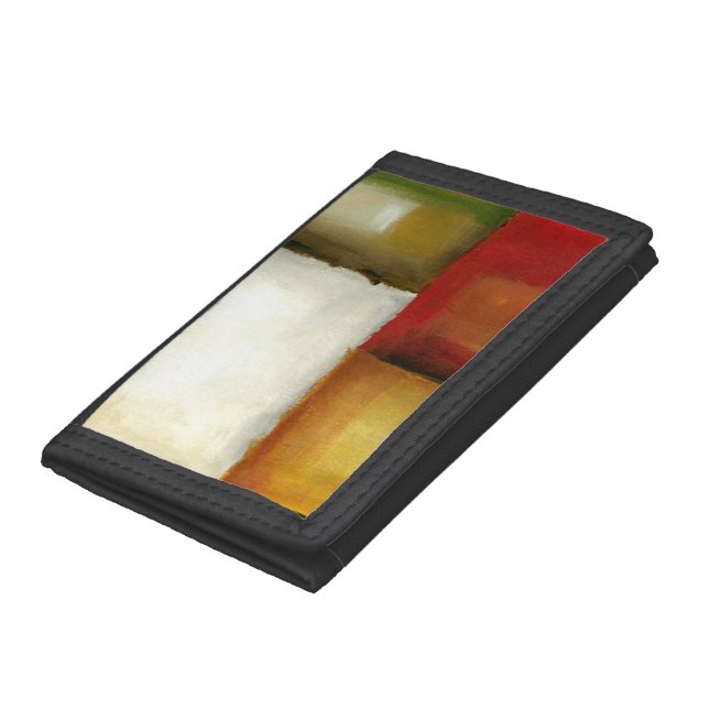 Four Colorful Rectangles by Chariklia Zarris Trifold Wallet (Bottom)