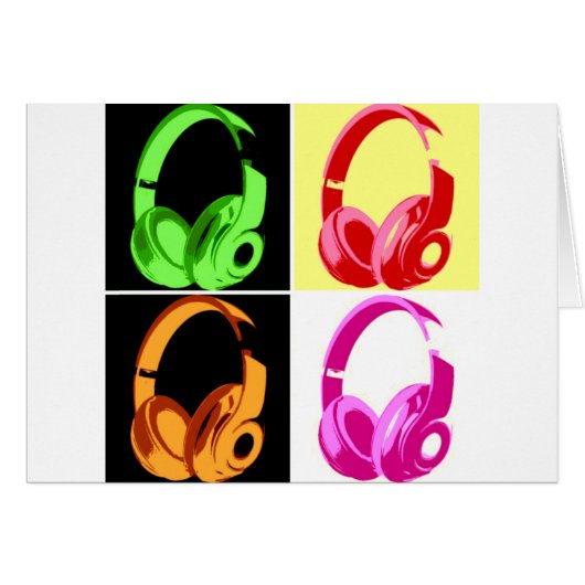Four Colors Headphone Pop Art Head Phone (Front Horizontal)