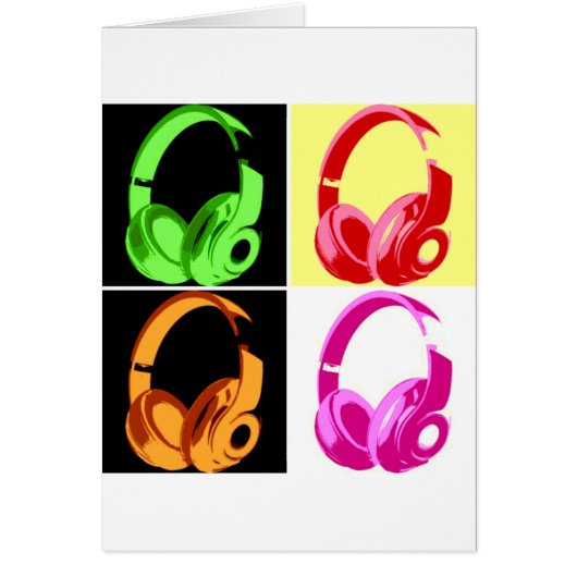 Four Colors Headphone Pop Art Head Phone (Front)
