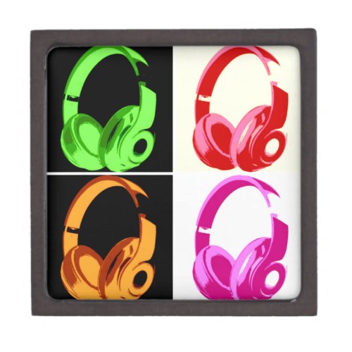 Four Colors Headphone Pop Art Head Phone Gift Box