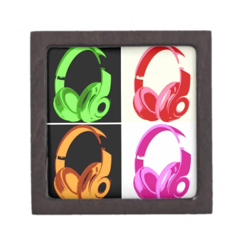 Four Colors Headphone Pop Art Head Phone Jewelry Box