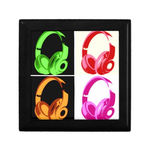 Four Colors Headphone Pop Art Head Phone Keepsake Box
