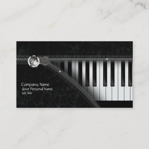 Customizable Four Colors Piano Keyboard Business Card