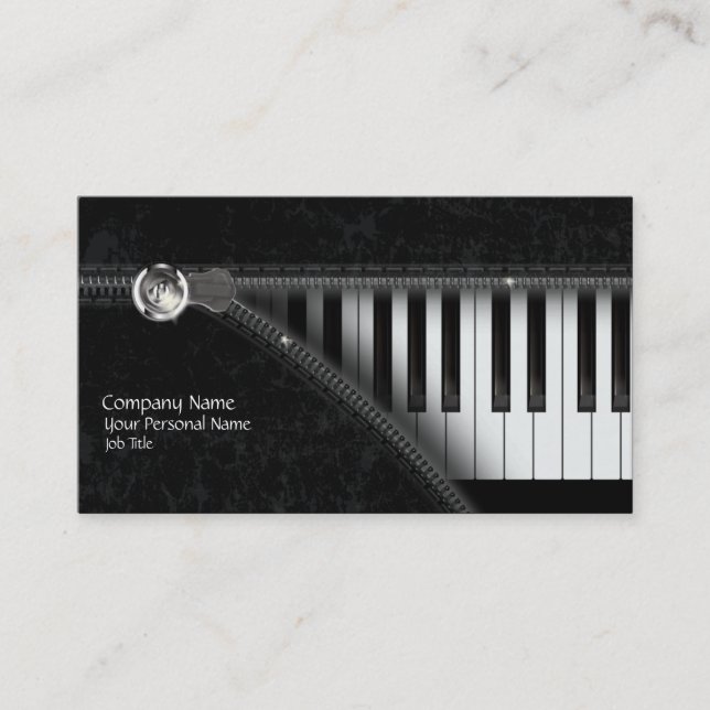 Four Colors Piano Keyboard Business Card (Front)