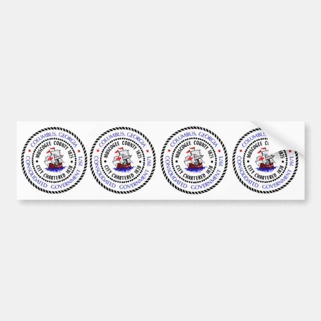 FOUR Columbus, Georgia Seal Bumper Sticker (Front)