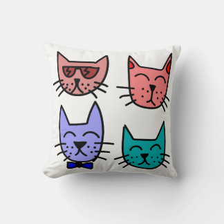 Four Cool Cats Pillow