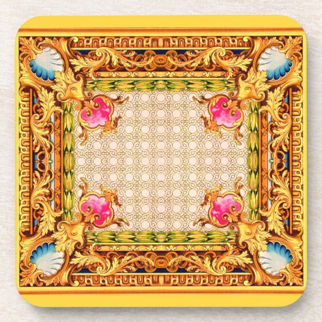 four corners Baroque Beverage Coaster (Front)