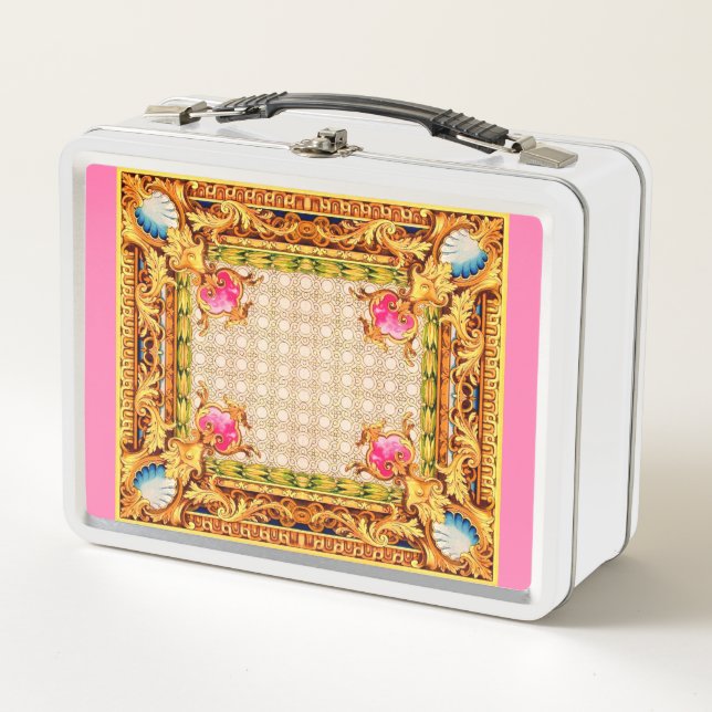 four corners Baroque Metal Lunch Box (Front)