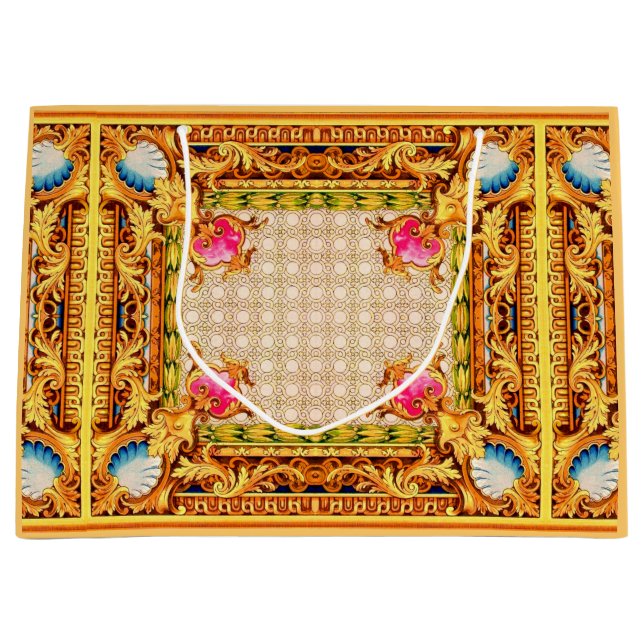 four corners baroque print large gift bag (Front)