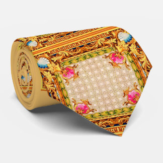 four corners baroque print neck tie