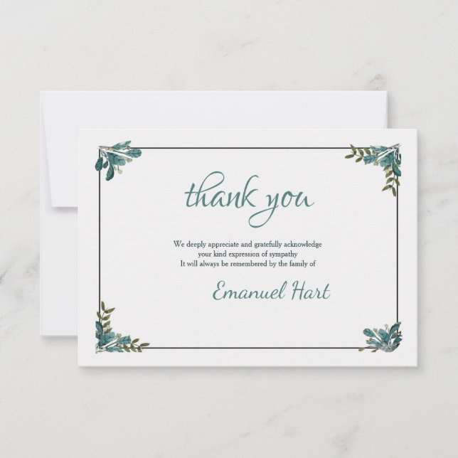 Four Corners Foliage Sympathy Thank You Card (Front)