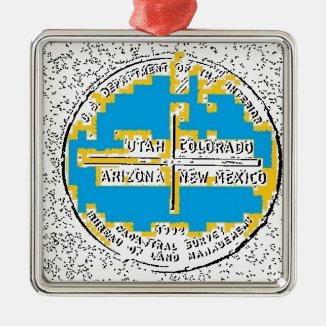 Four Corners Four States Metal Ornament (Front)