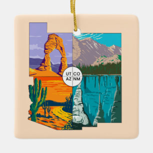 Four Corners National Monument Ceramic Ornament