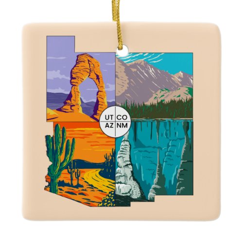 Four Corners National Monument Ceramic Ornament